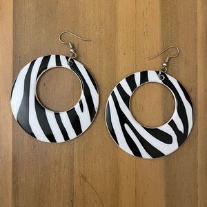 Black and White Zebra Print Earrings